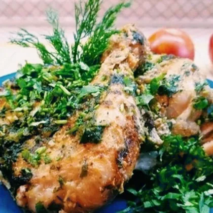 Цыпленок чкмерули по-грузински (шкмерули)
