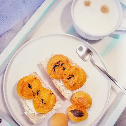 Тосты с абрикосами и сыром