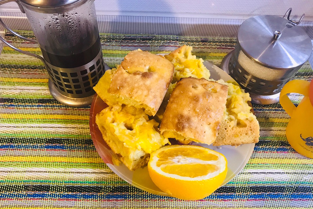 Шарлотка с яблоками 🍎и апельсинами 🍊