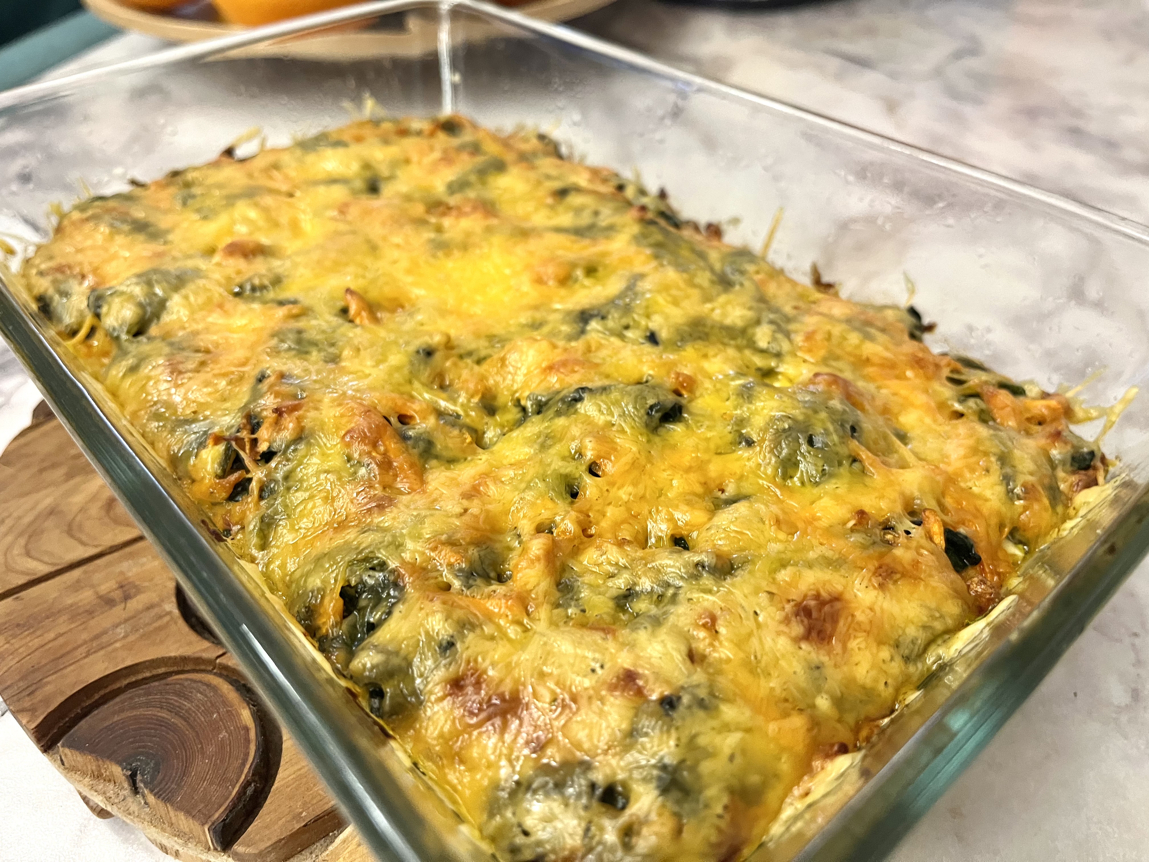 Запеканка «Три сыра» со шпинатом