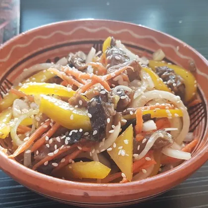 Корейский салат с баклажанами