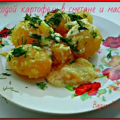 Молодой картофель в сметане и масле