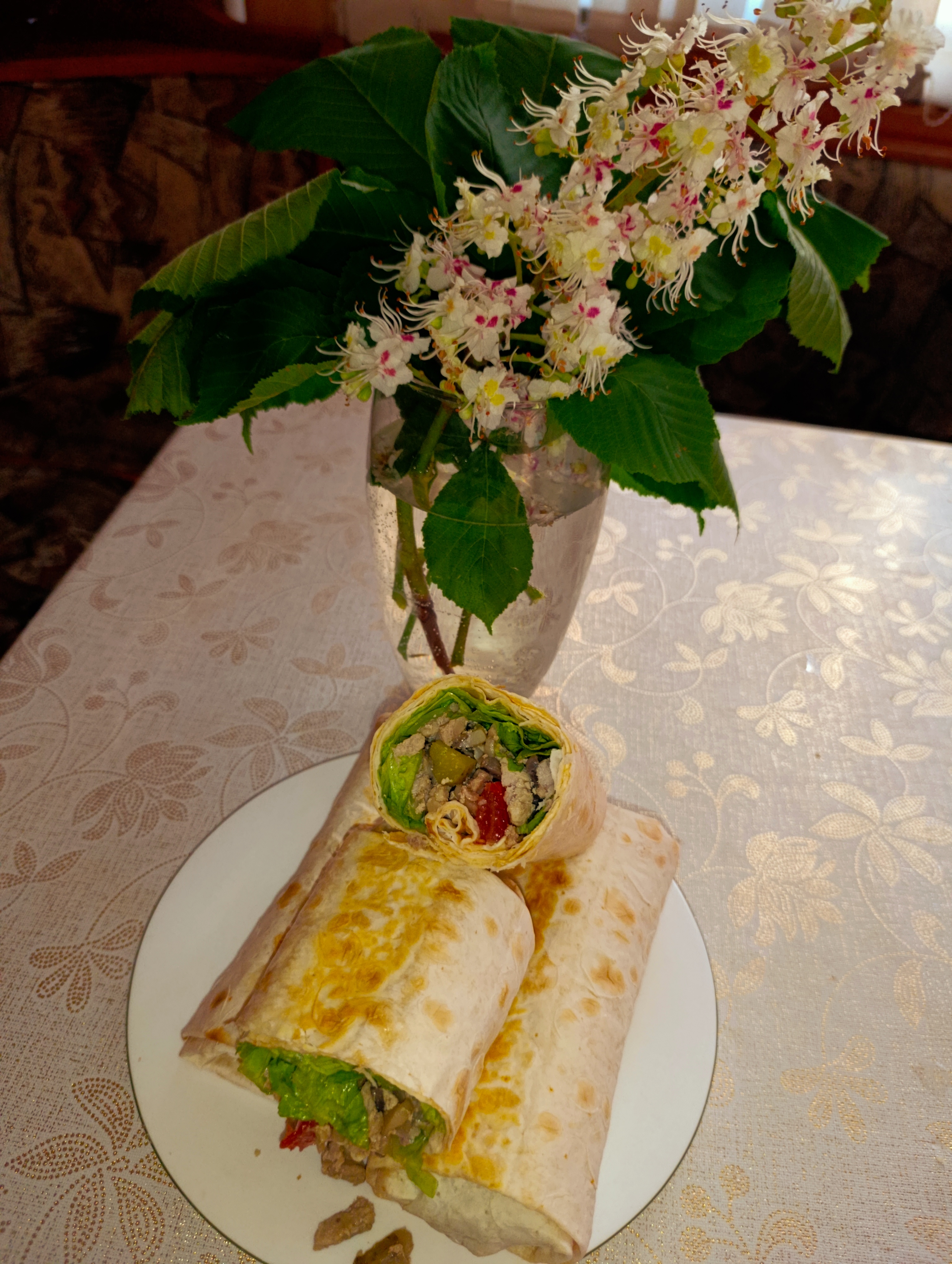Шаурма со свининой и шампиньонами