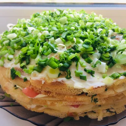 Блинный торт с кабачками