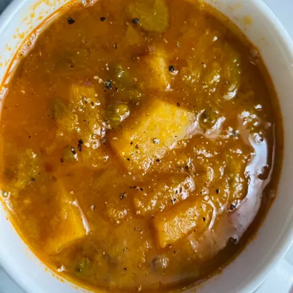 Постный гороховый суп с тыквой
