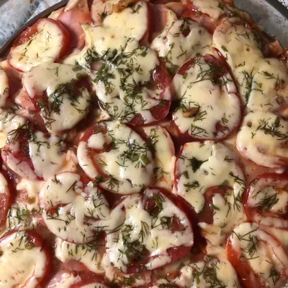 Пицца на сковороде на скорую руку