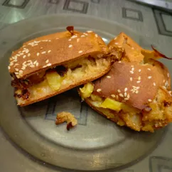 Пирог с картофелем и капустой заливной