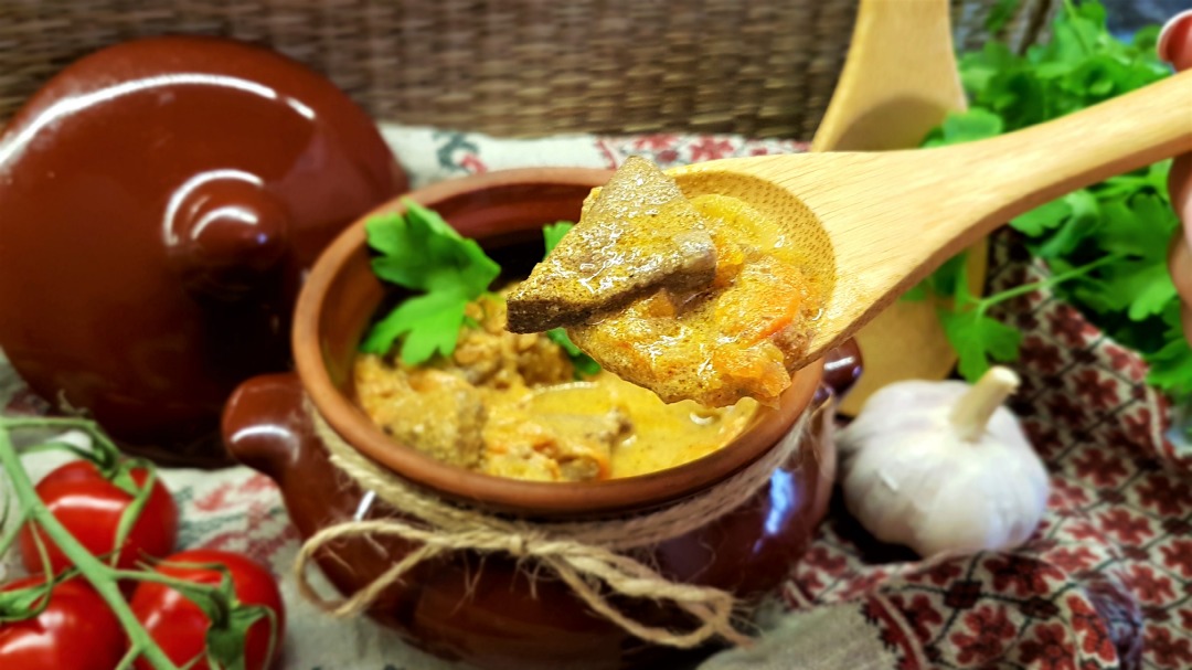 Куриная печень в сметане