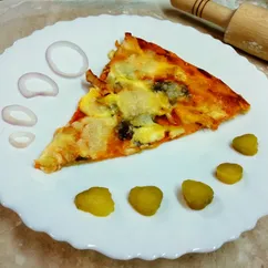 Пицца с курицей и грибами🍕