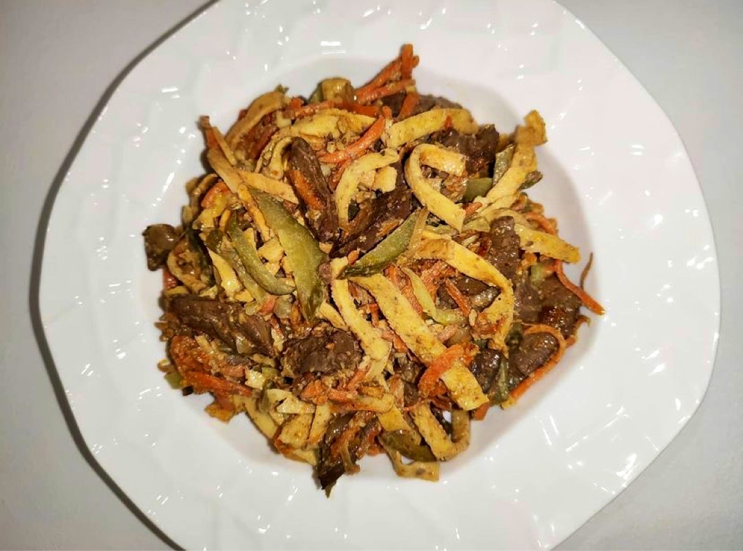 Салат из печени