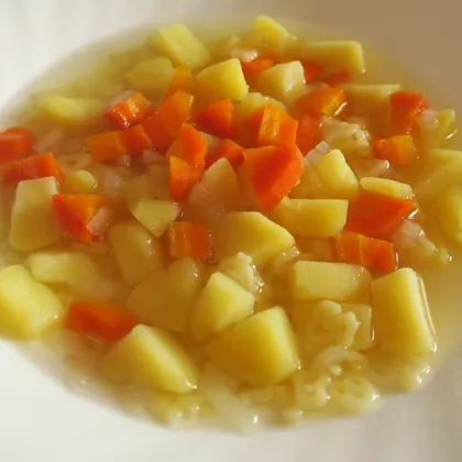 Постный овощной суп с макаронными изделиями