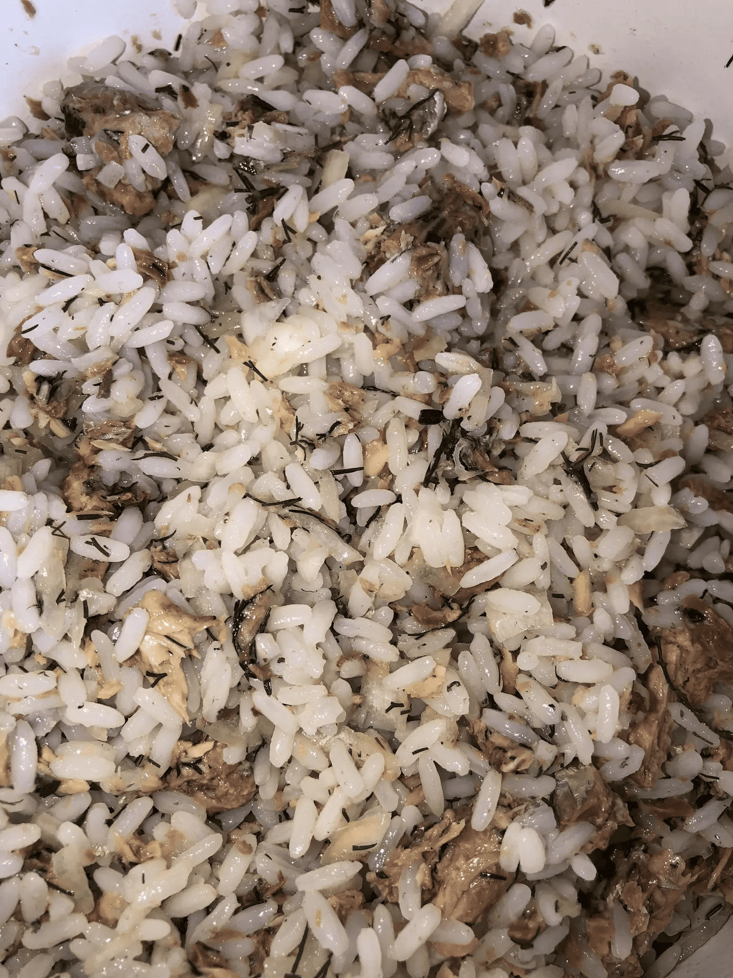 Салат Сайра с рисом