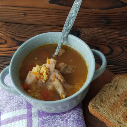 Чечевичный суп с кроликом