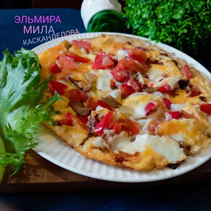 Омлет с кабачками, помидорами и перцем