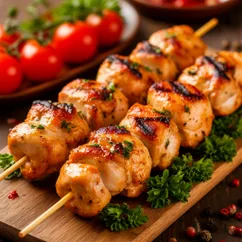 Шашлык из курицы в духовке на шпажках