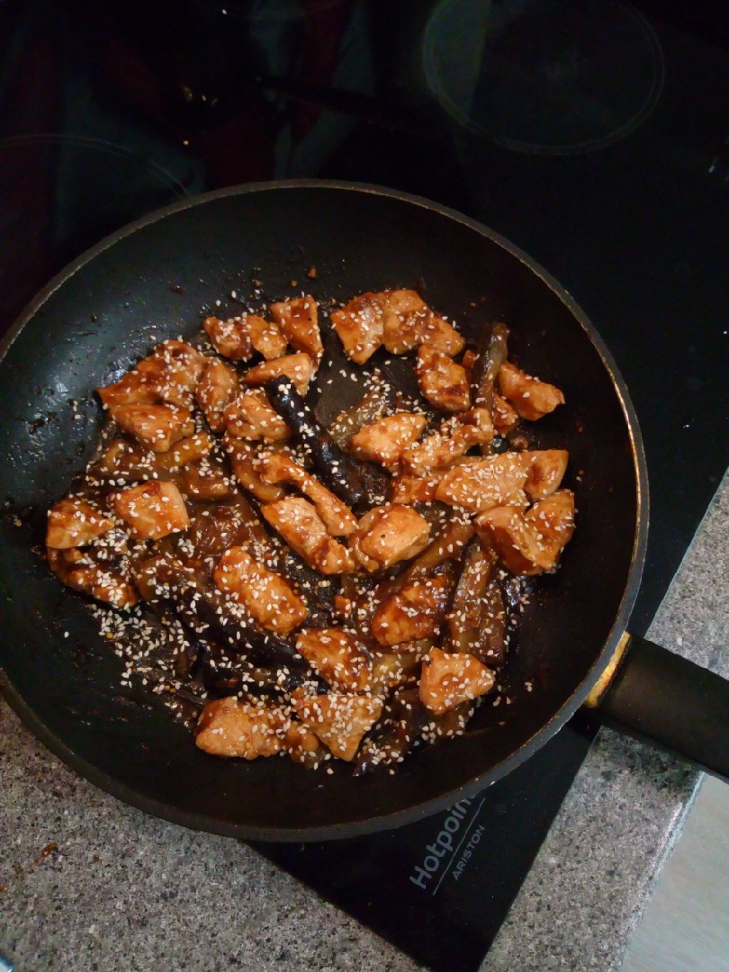 Индейка с баклажанами по-китайски