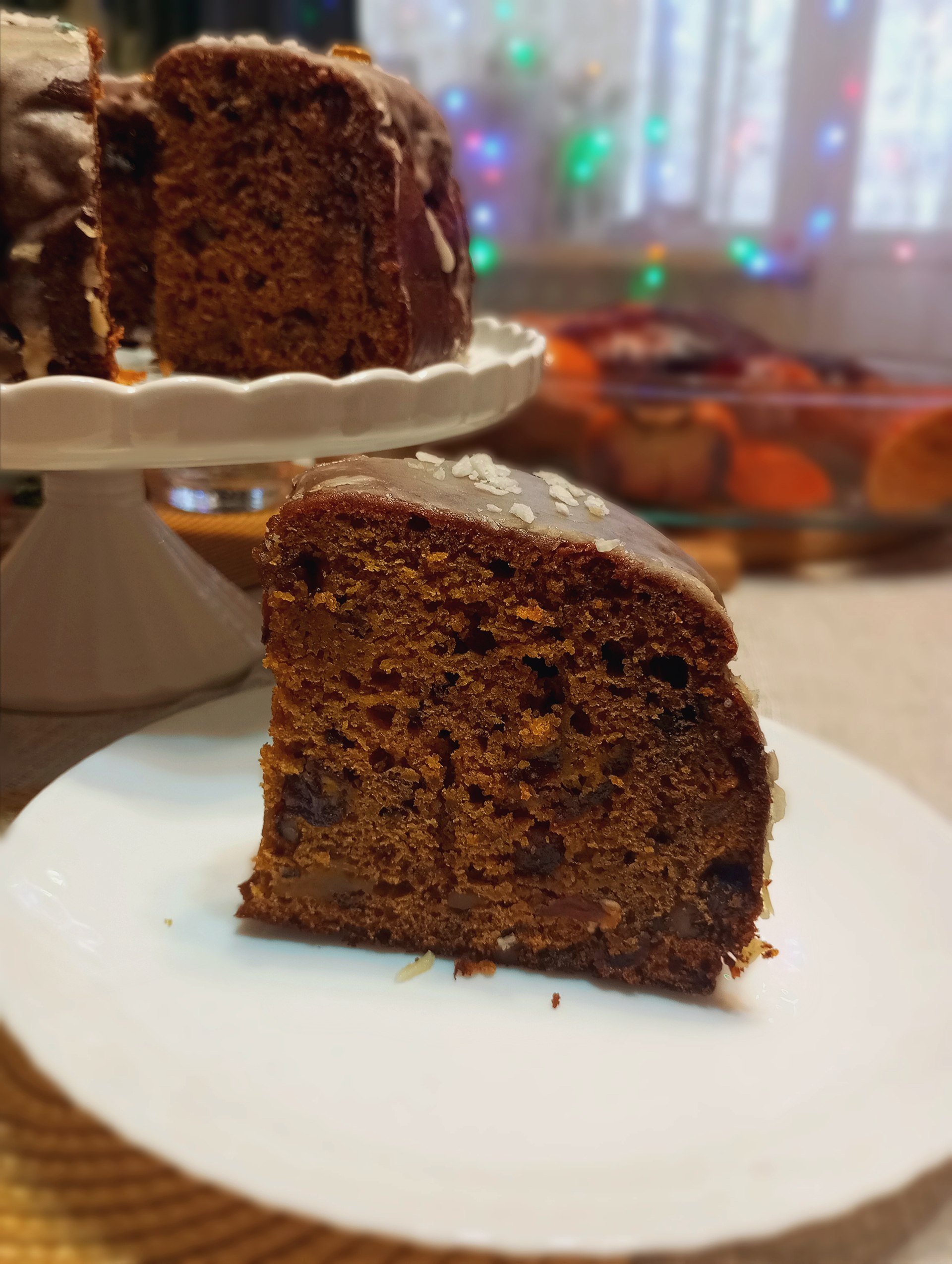 Тыквенный кекс с вяленой клюквой, курагой и орехами