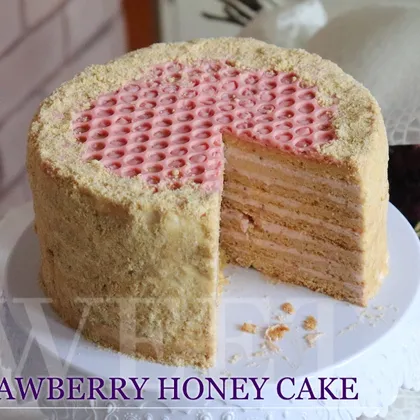 Клубничный медовик| Strawberry honey cake