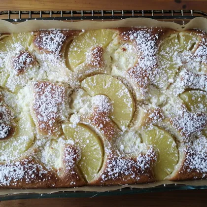 Пирог с творогом и ананасами