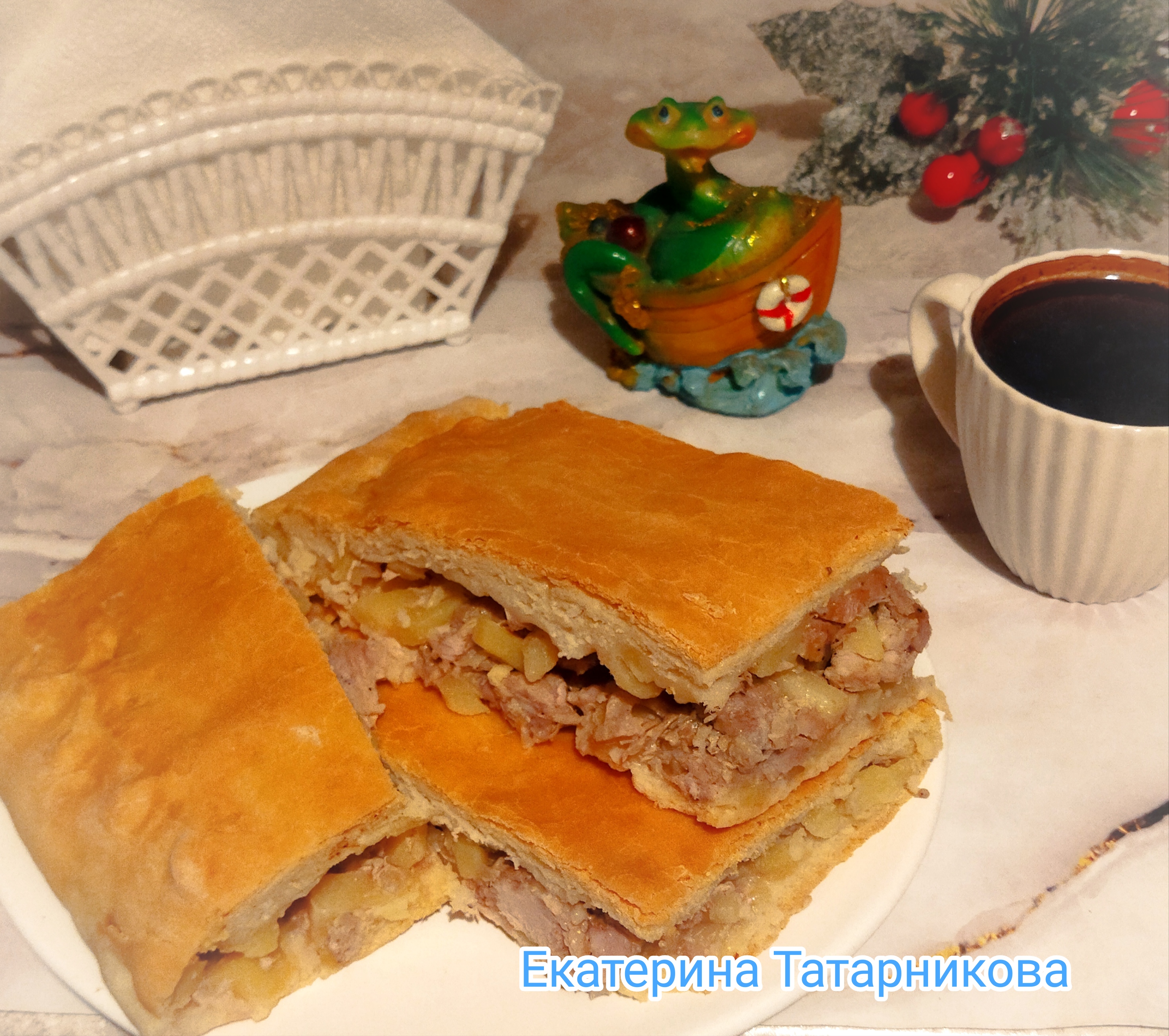 Пирог с мясом и картофелем