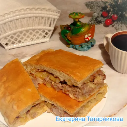 Пирог с мясом и картофелем