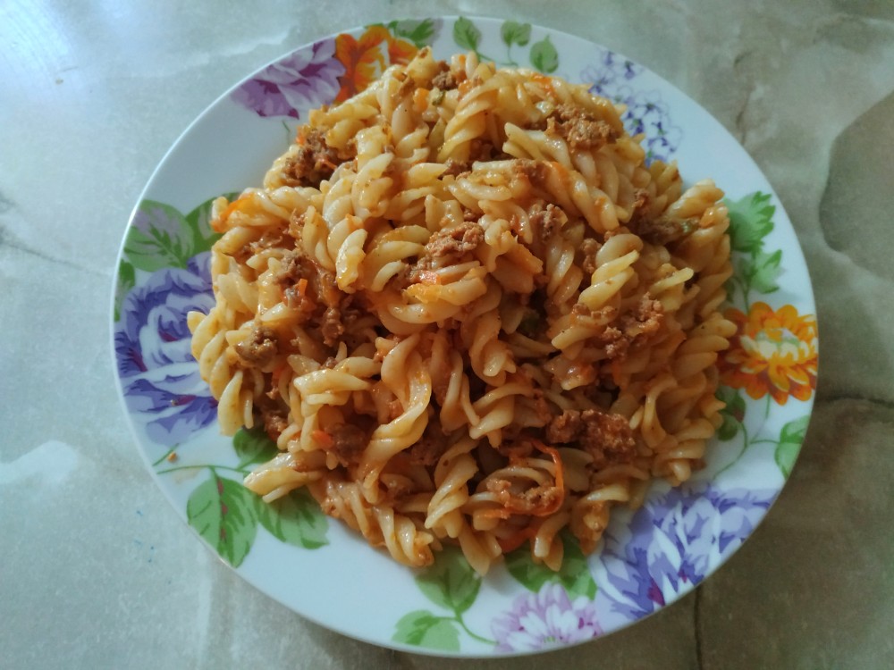 Макароны с замороженными овощами