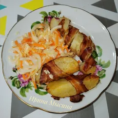 Запечённый картофель в беконе 