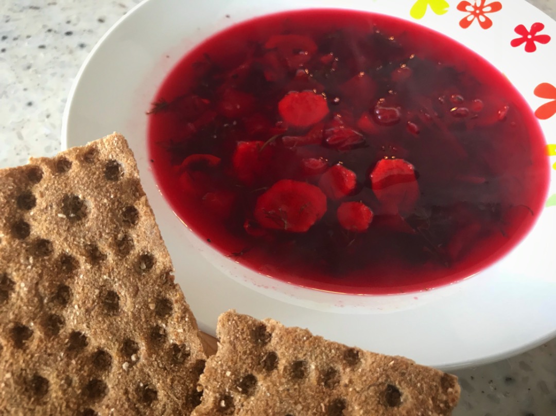 Постный томатный 🍅 суп с печеной свеклой