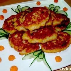 Кукурузные оладьи с курицей