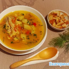 Суп-пюре горохово-грибной на курице