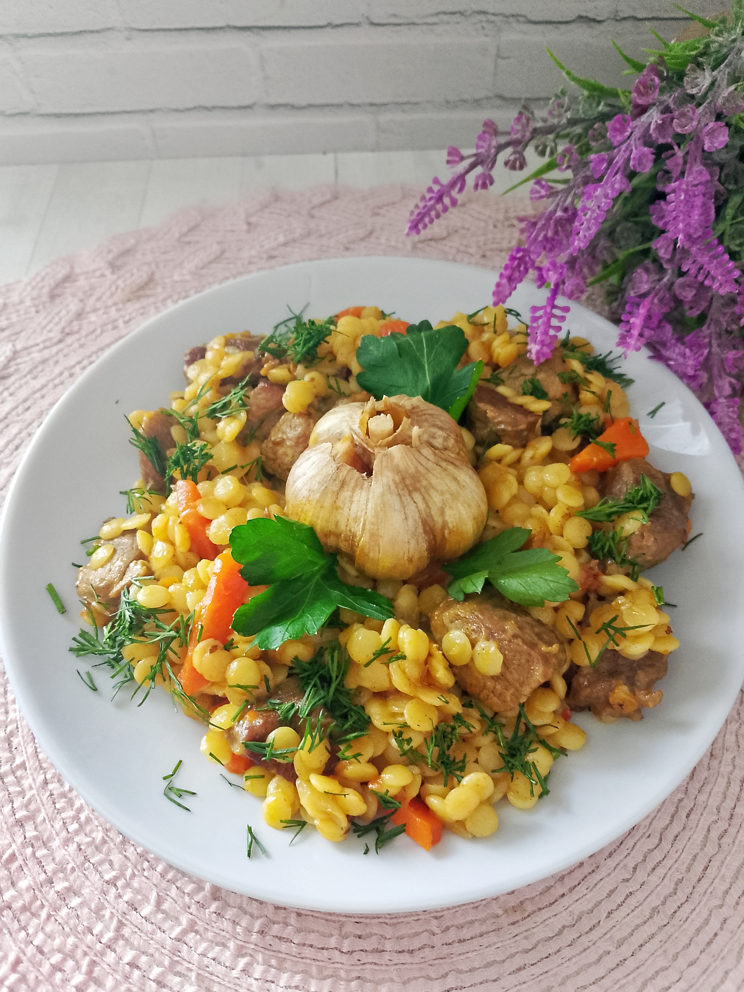 Паста птитим с филе бедра индейки по мотивам плова