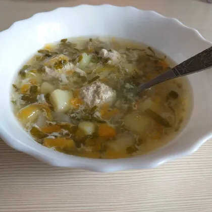 Щавельный суп с фрикадельками