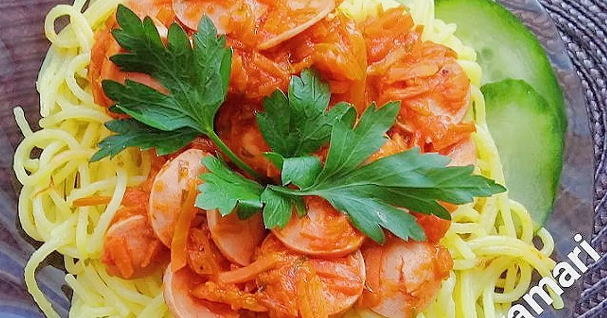 Макароны с сосисками в томатном соусе – пошаговый рецепт приготовления с фото