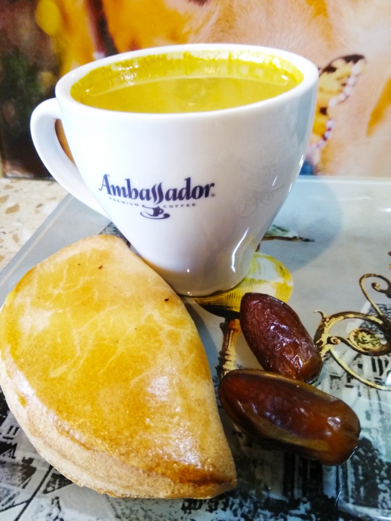 Заварной кофе с куркумой.☕