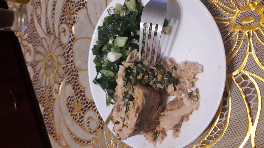 Горбуша фаршированная шпинатом