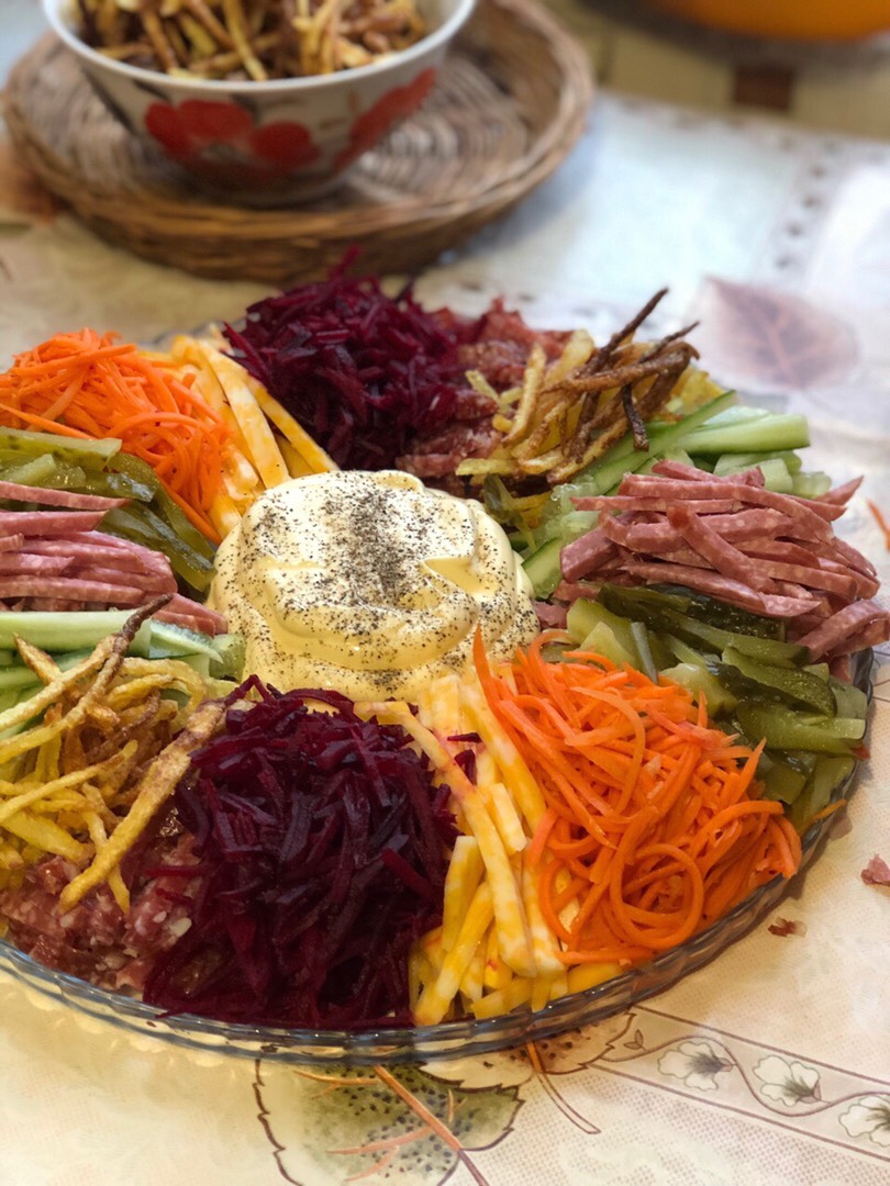 Французский салат с картошкой фри — рецепт с фото