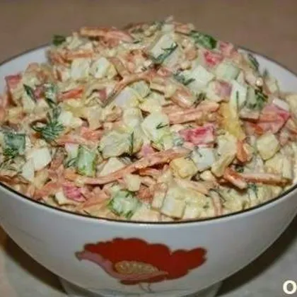 Салат из крабовых палочек с корейской морковкой