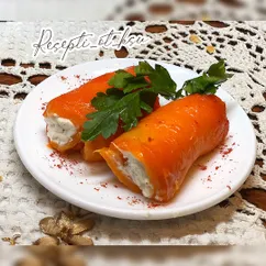 Рулетики из печёного перца 🌶 с сыром