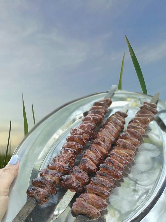 Куриные сердечки на мангале