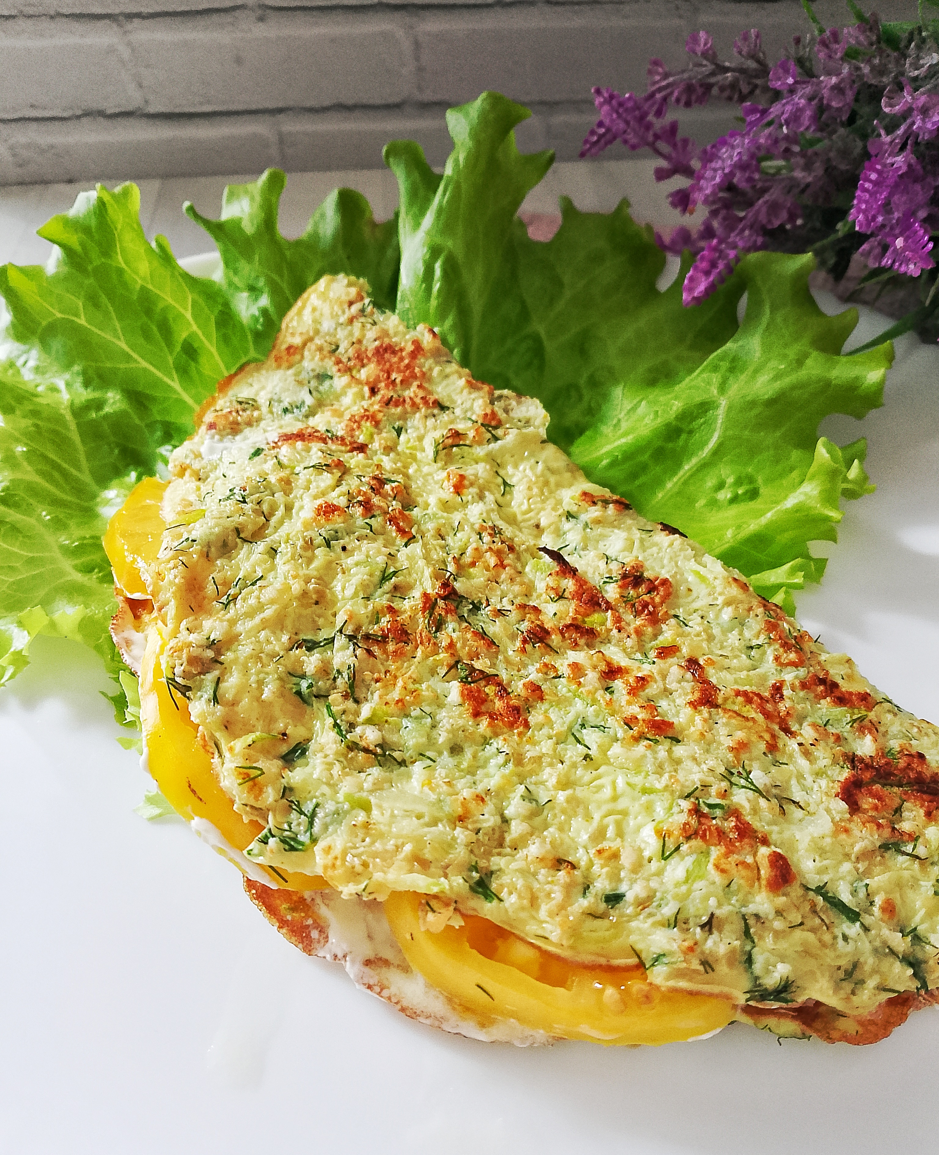 Овсяноблин с кабачком и начинкой