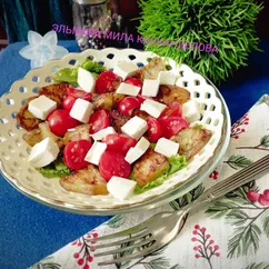 Салат с баклажанами и творожным сыром