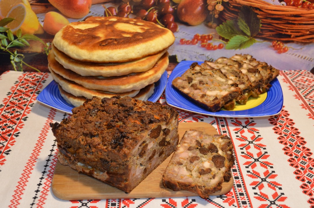 Мясной хлеб, террин из свинины и курицы