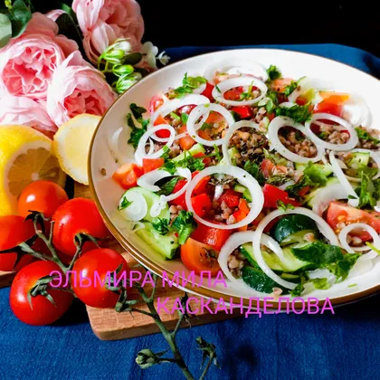 Итальянский салат с гречкой и овощами