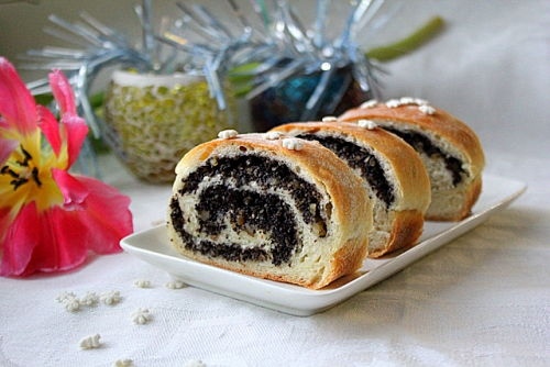 Постный рулет с маком и орехами🍰🍰🍰