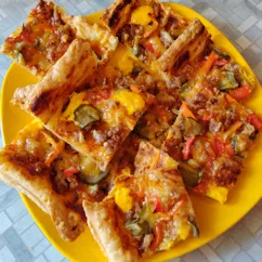 Пицца с фаршем 🍕🧀🌶️