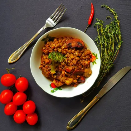 Чечевица с овощами (овощное кассуле)