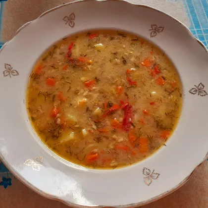 Суп с овсом на утином бульоне