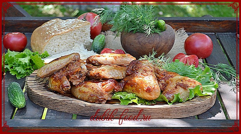 Куриные крылья в медово-соевом маринаде