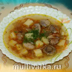 Суп с гречкой и  шампиньонами