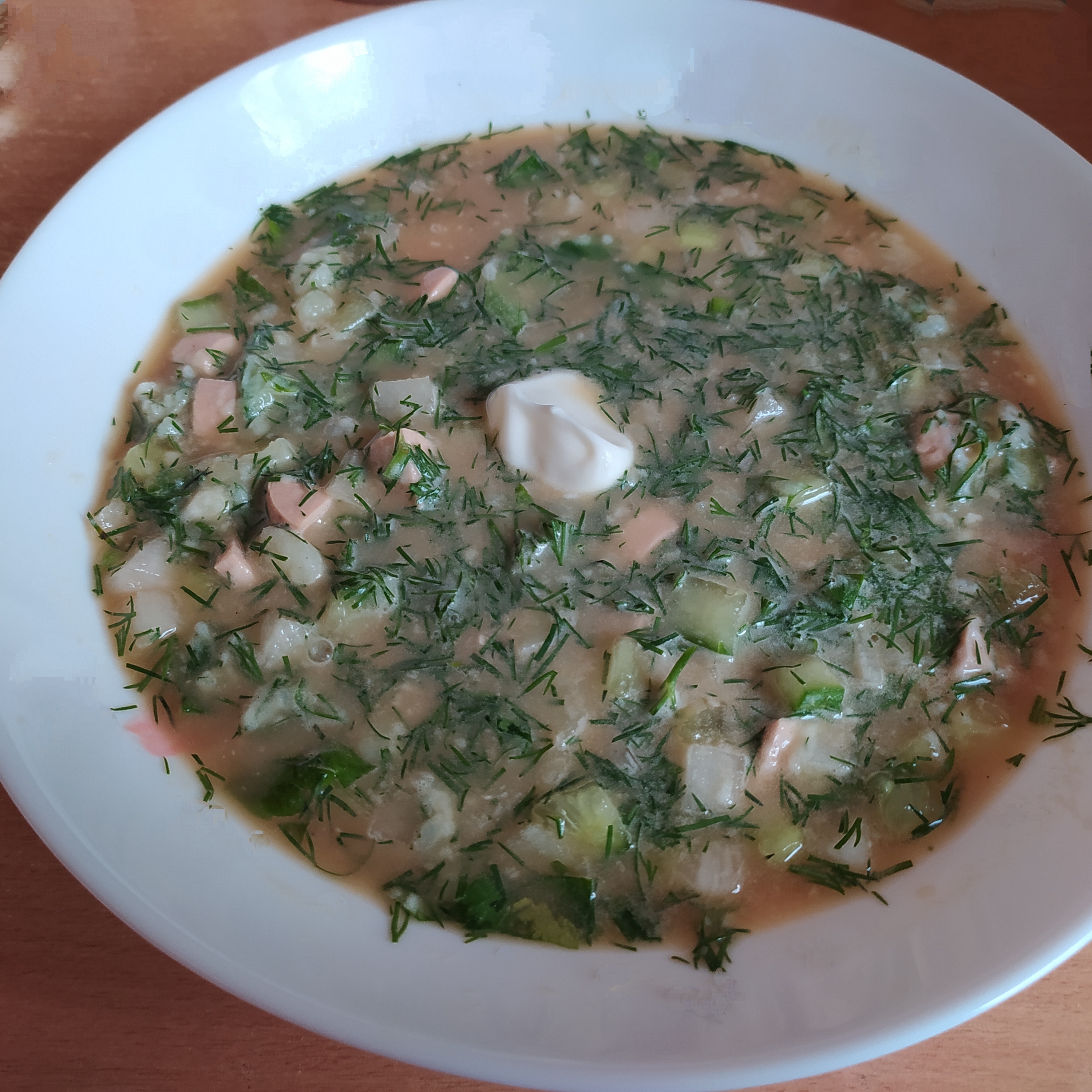 Веганская окрошка с дайконом